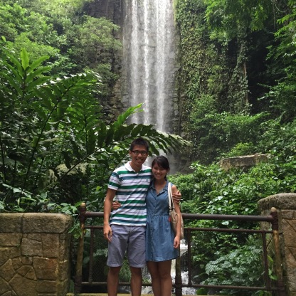 Us in front of Jurong Falls (hahah)